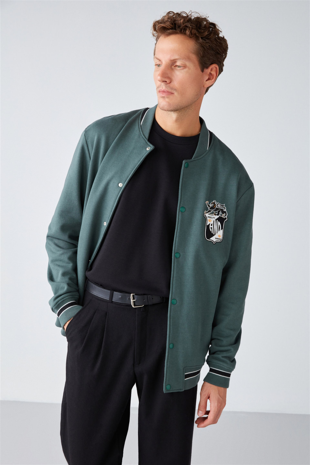 DARIO Örme Oversize Yeşil  Sweatshirt