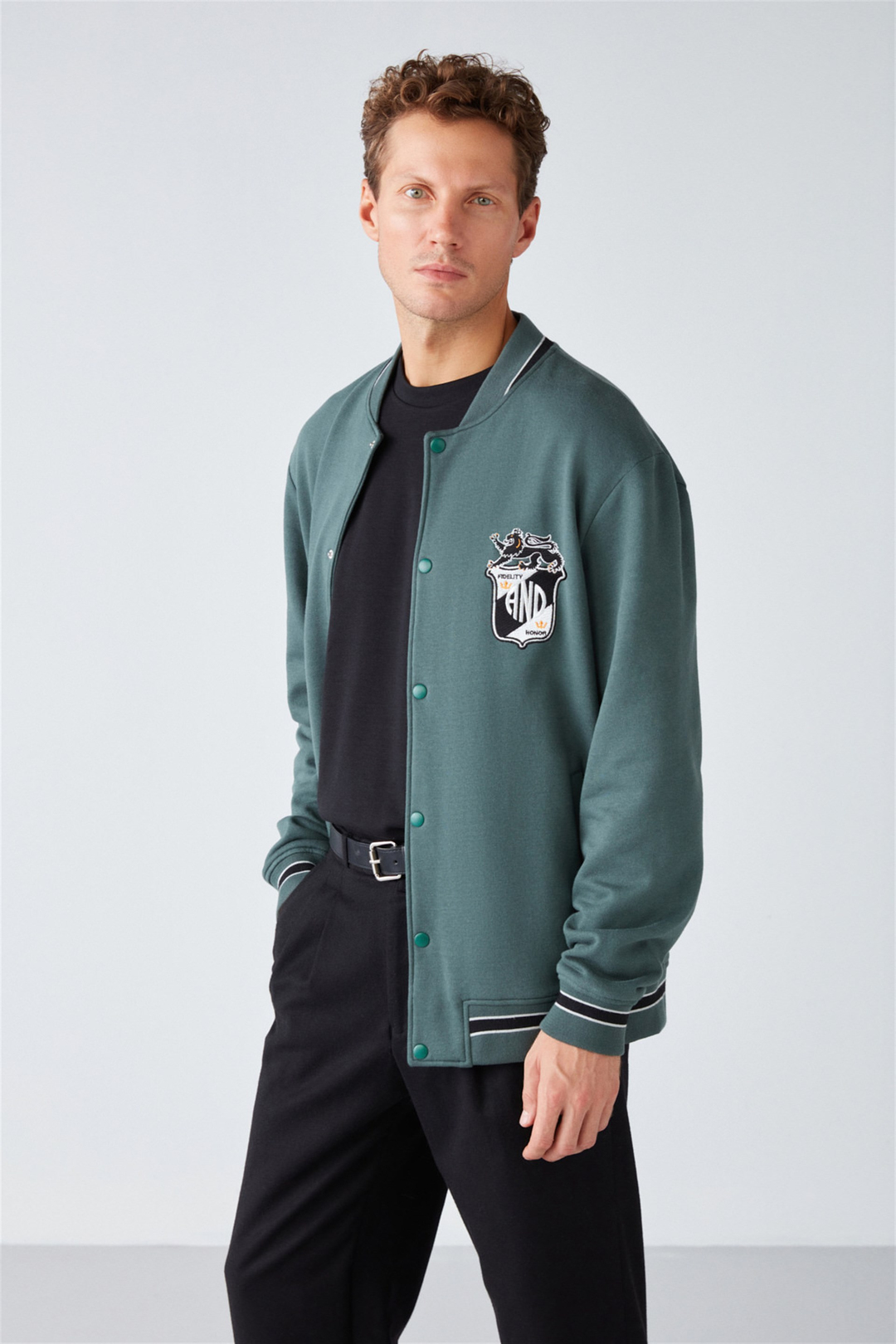 DARIO Örme Oversize Yeşil  Sweatshirt