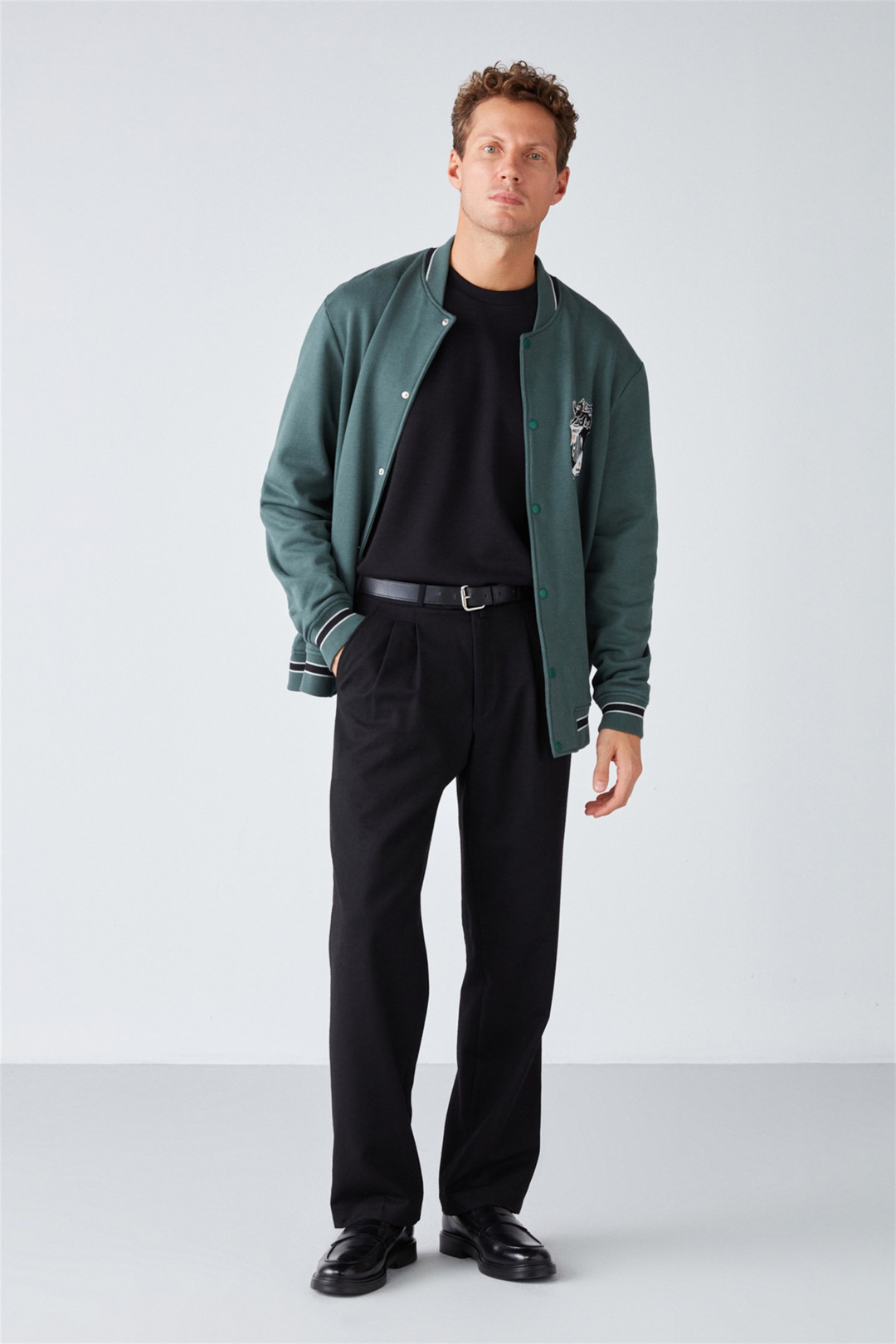 DARIO Örme Oversize Yeşil  Sweatshirt