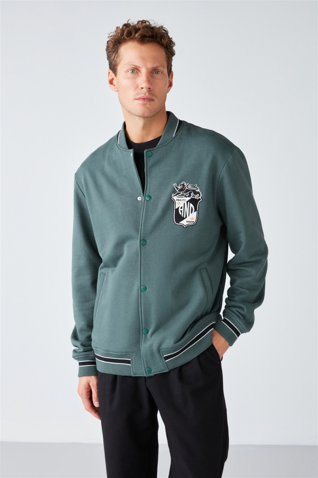 DARIO Örme Oversize Yeşil  Sweatshirt