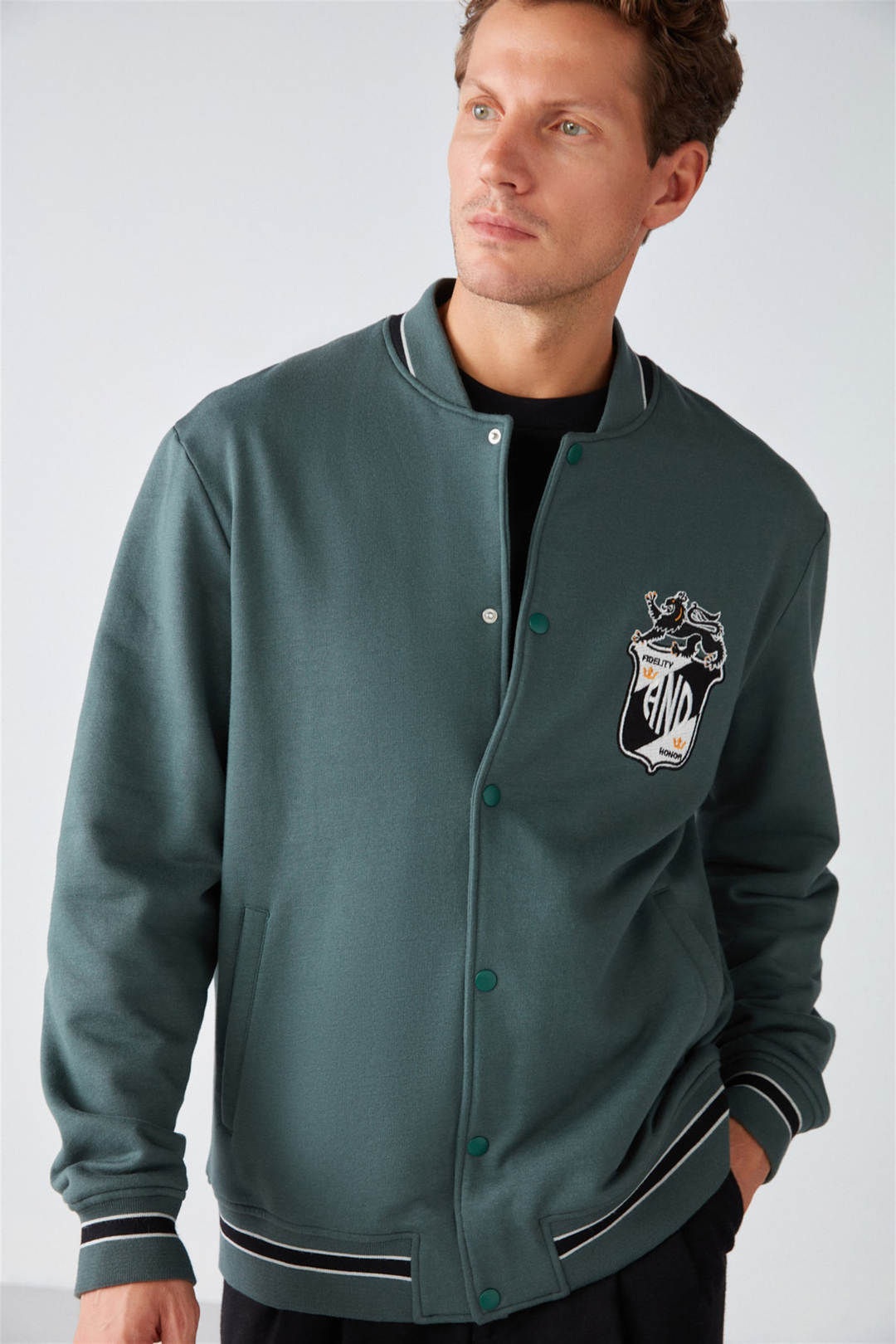 DARIO Örme Oversize Yeşil  Sweatshirt