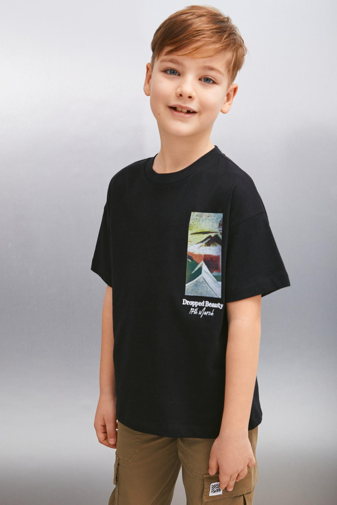DARROW  Relaxed Siyah Tekli T-Shirt