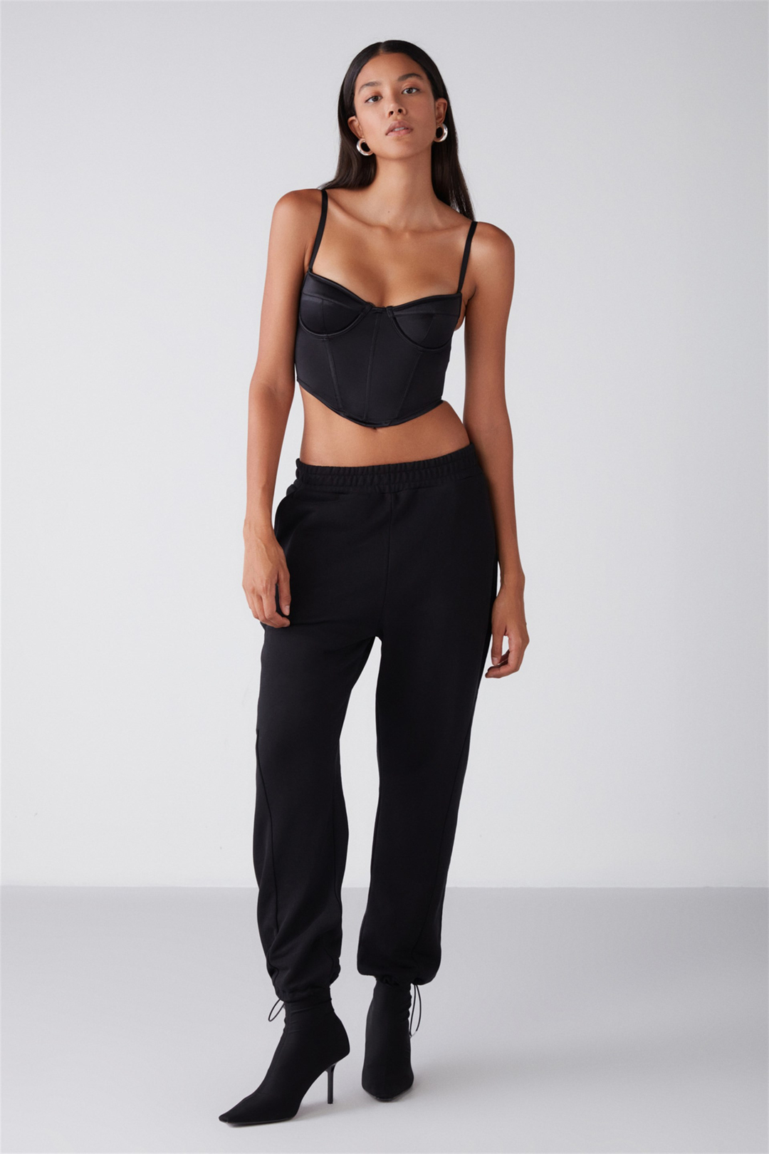 DASHA Örme Loose Jogger Siyah  Eşofman Altı