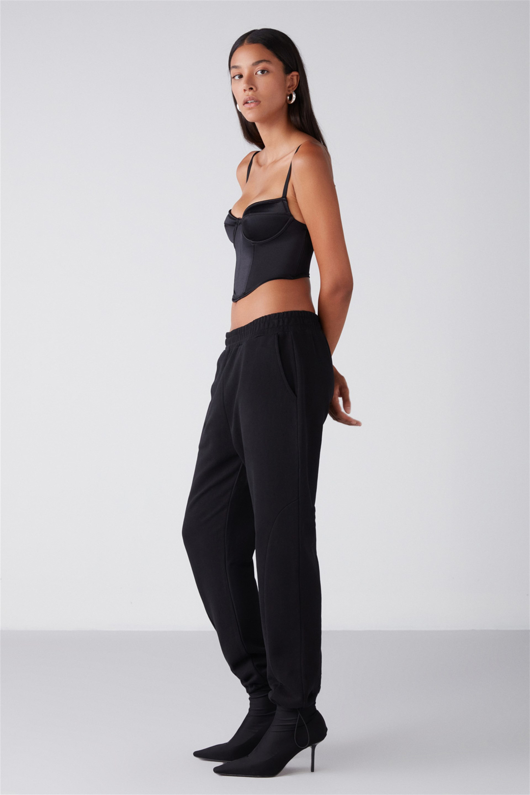 DASHA Örme Loose Jogger Siyah  Eşofman Altı