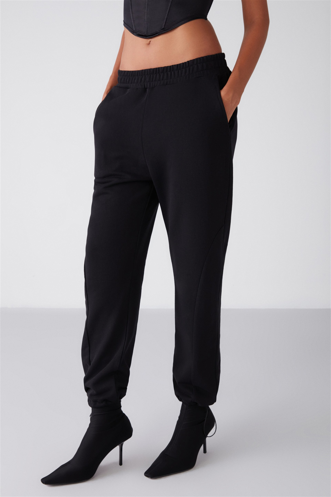 DASHA Örme Loose Jogger Siyah  Eşofman Altı