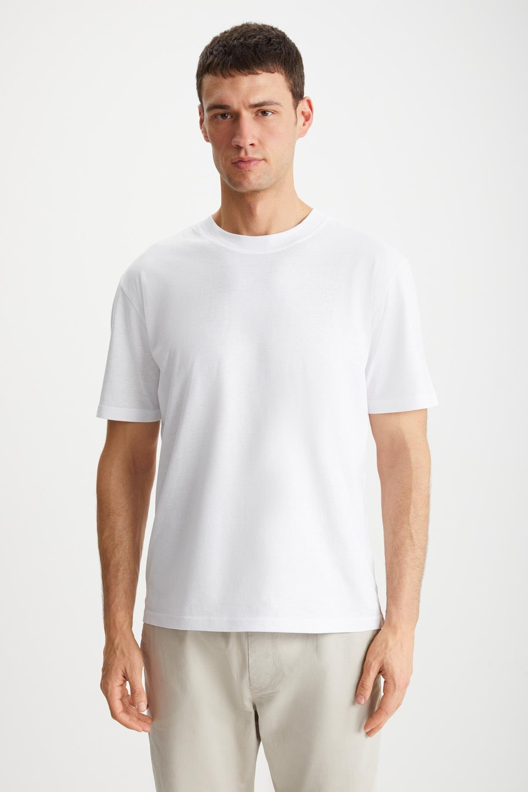 DAXTON Erkek %100 Pamuk 2'li Paket Kısa Kollu Regular Fit Baskılı Beyaz T-Shirt