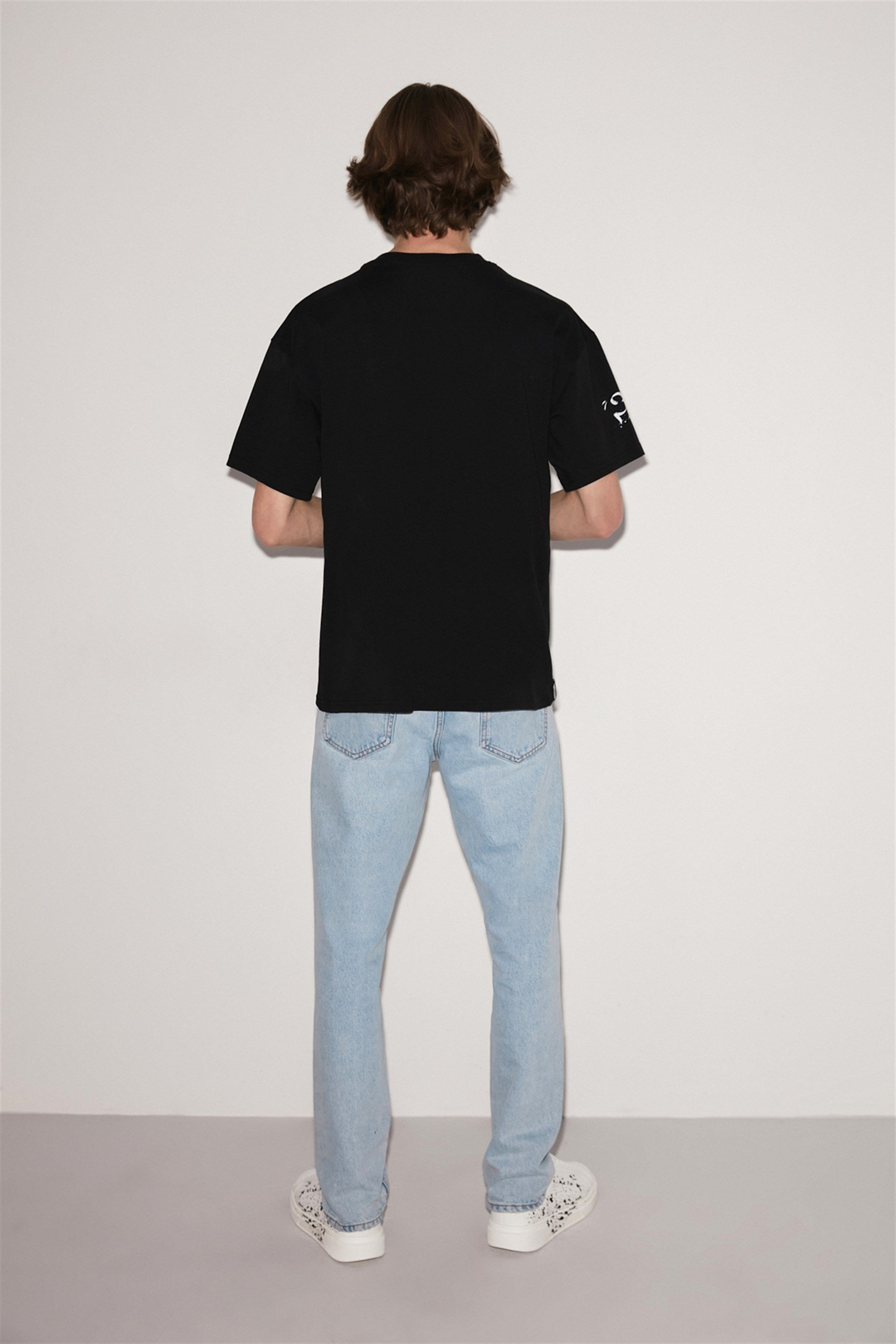 DECODED Erkek Siyah Baskılı Yuvarlak Yaka Oversize T-Shirt