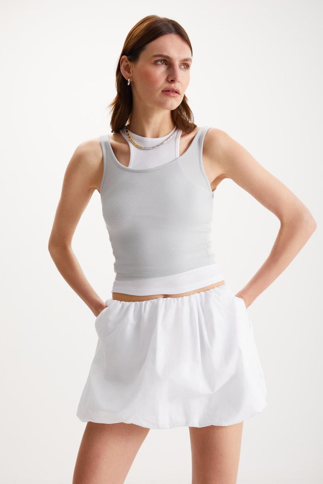 DEMEKA Basic Slim Gri Tekli Büstiyer
