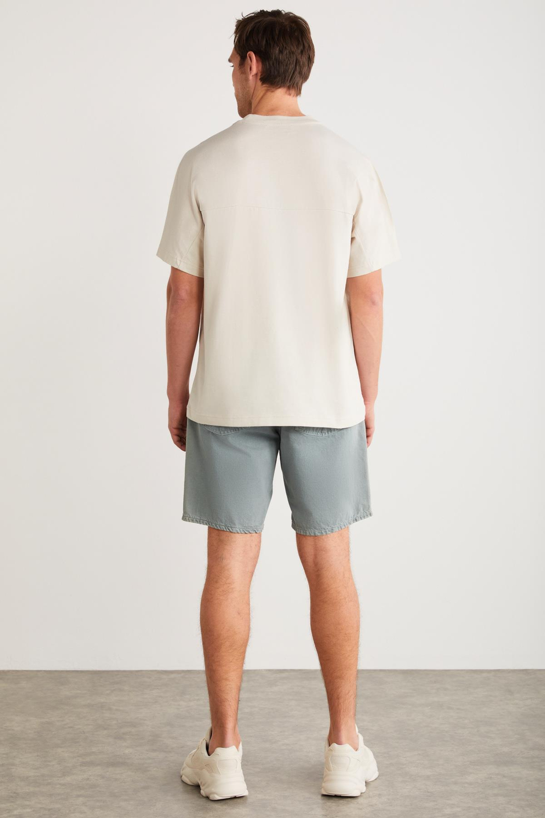 DENVER Basic Oversize Taş Rengi Tekli T-Shirt