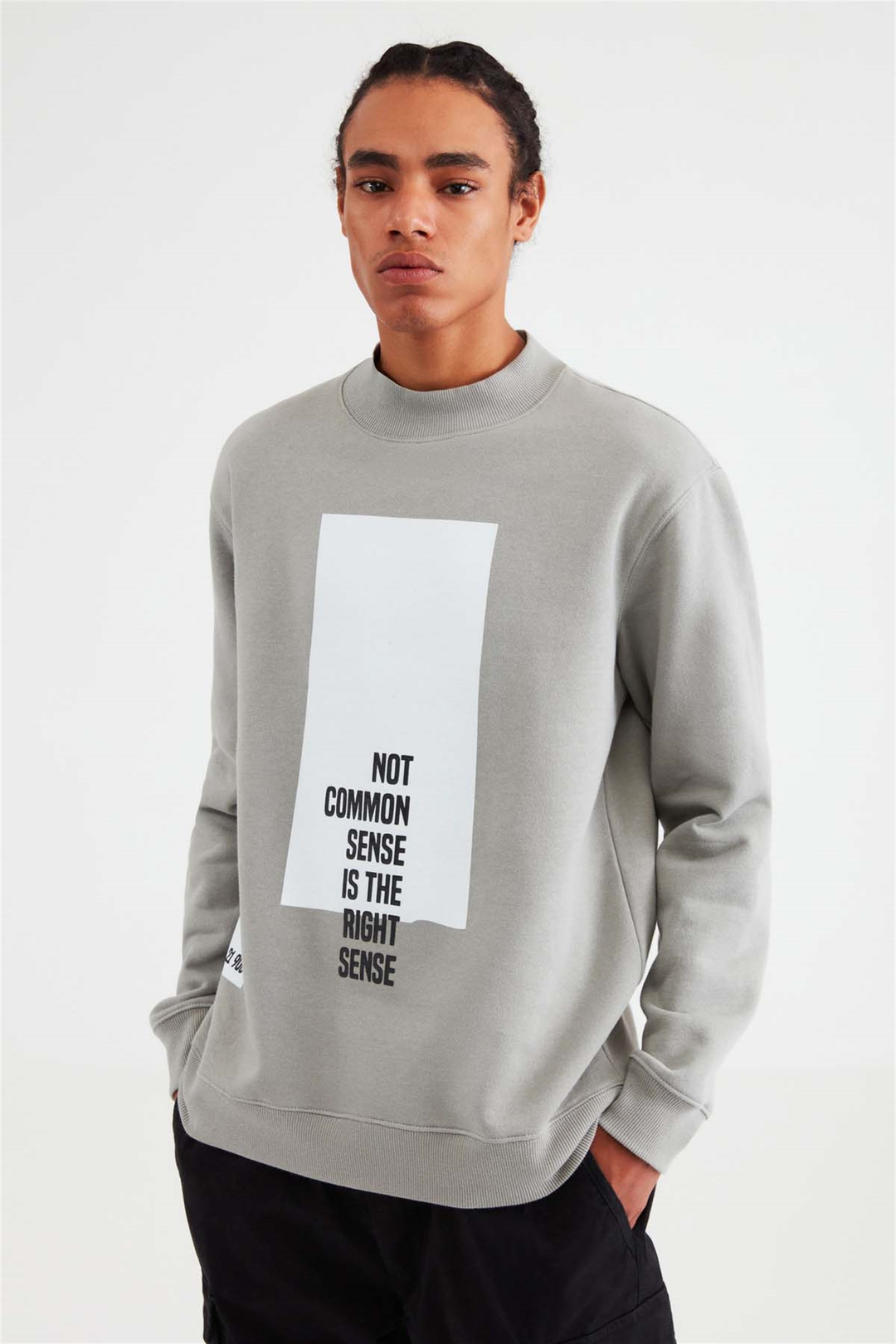 DIM Örme Comfort Fit Açık Gri  Sweatshirt