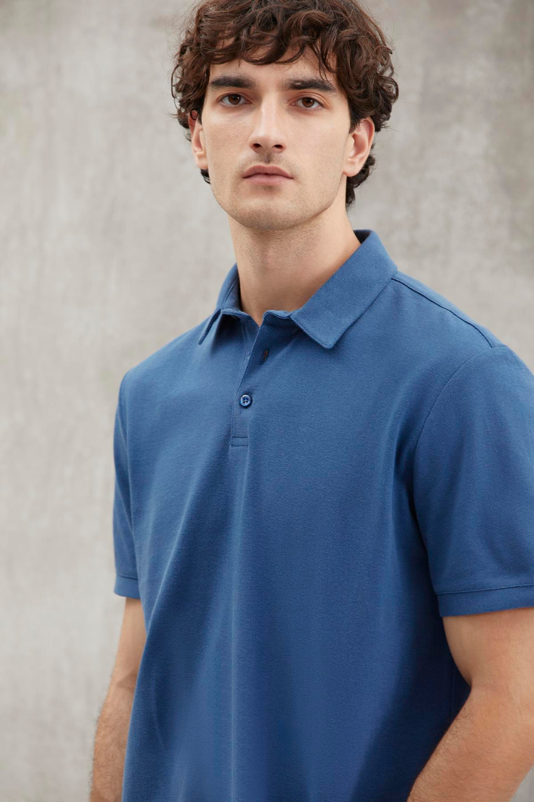 EDDIE  Relaxed İndigo Tekli Polo Yaka T-shirt
