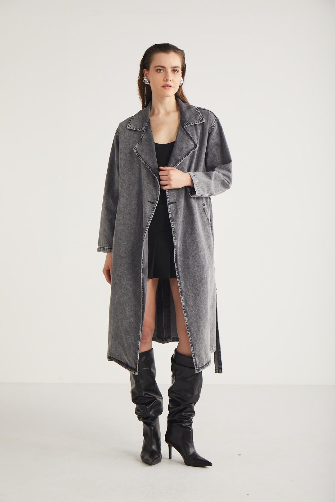 EMILIA Denim Relaxed Antrasit  Ceket