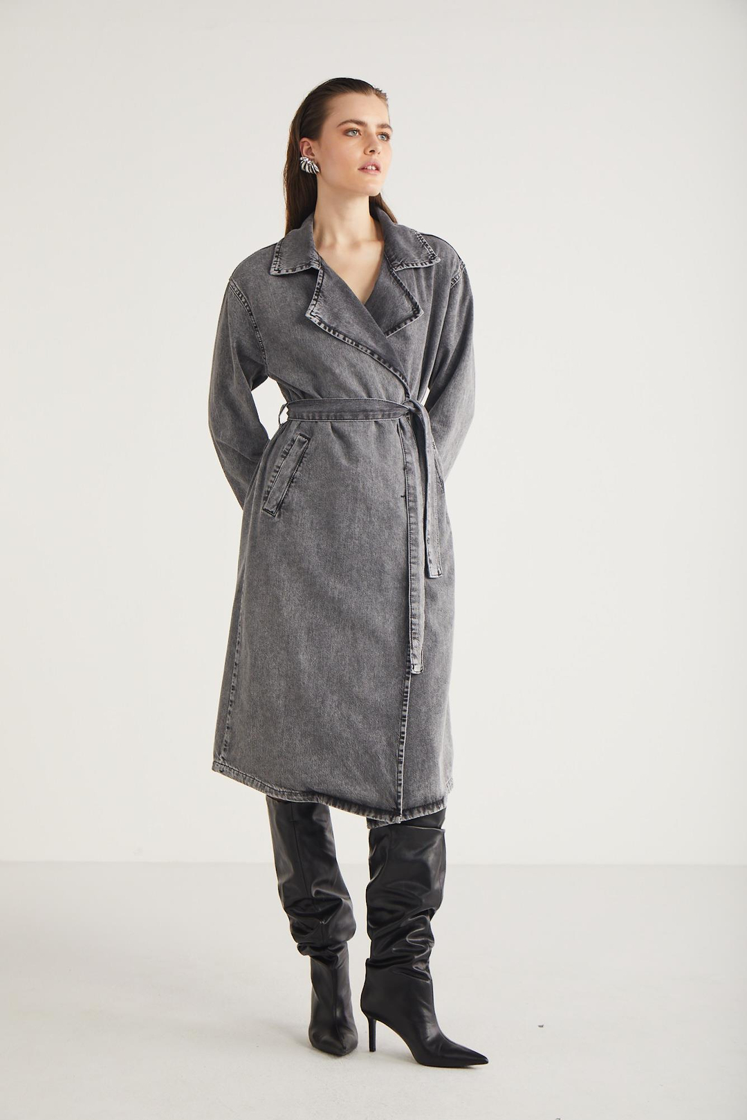 EMILIA Denim Relaxed Antrasit  Ceket