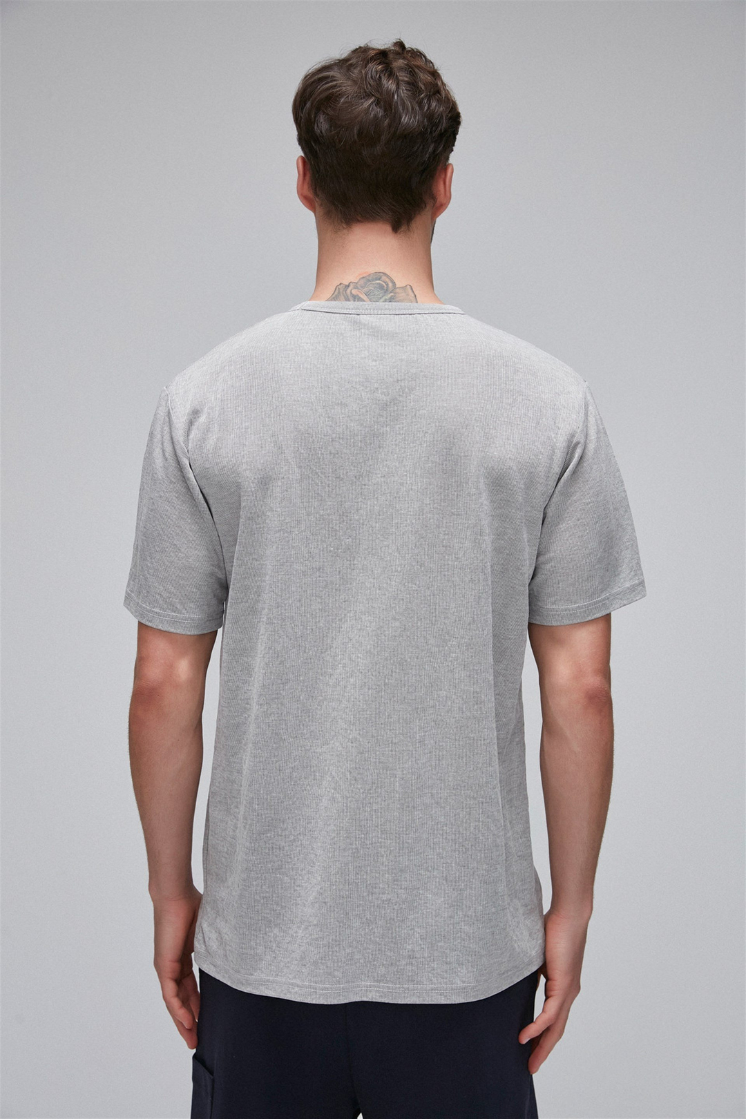 EVAN Erkek Taş Rengi Düz Renk Yuvarlak Yaka Comfort Fit T-Shirt
