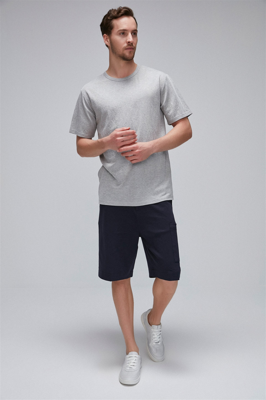 EVAN Erkek Taş Rengi Düz Renk Yuvarlak Yaka Comfort Fit T-Shirt