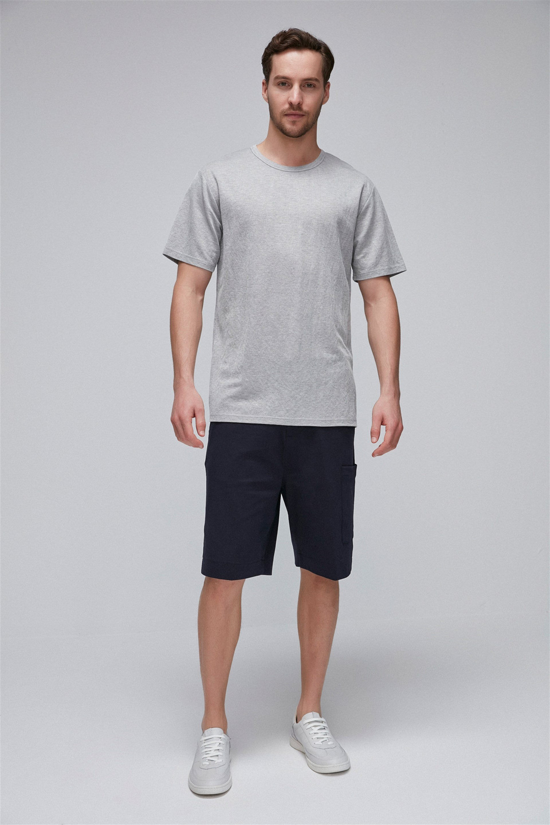 EVAN Erkek Taş Rengi Düz Renk Yuvarlak Yaka Comfort Fit T-Shirt