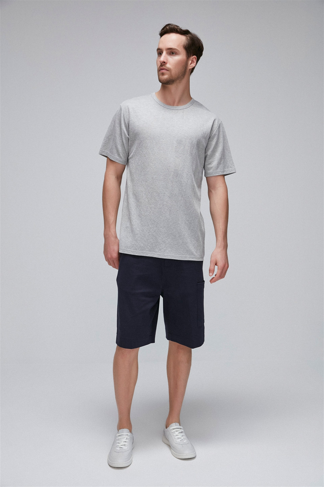 EVAN Erkek Taş Rengi Düz Renk Yuvarlak Yaka Comfort Fit T-Shirt