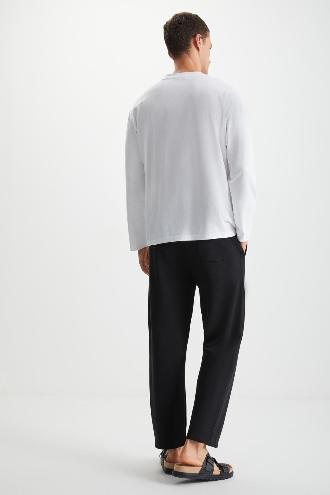 EZRA  Oversize Beyaz Tekli T-Shirt