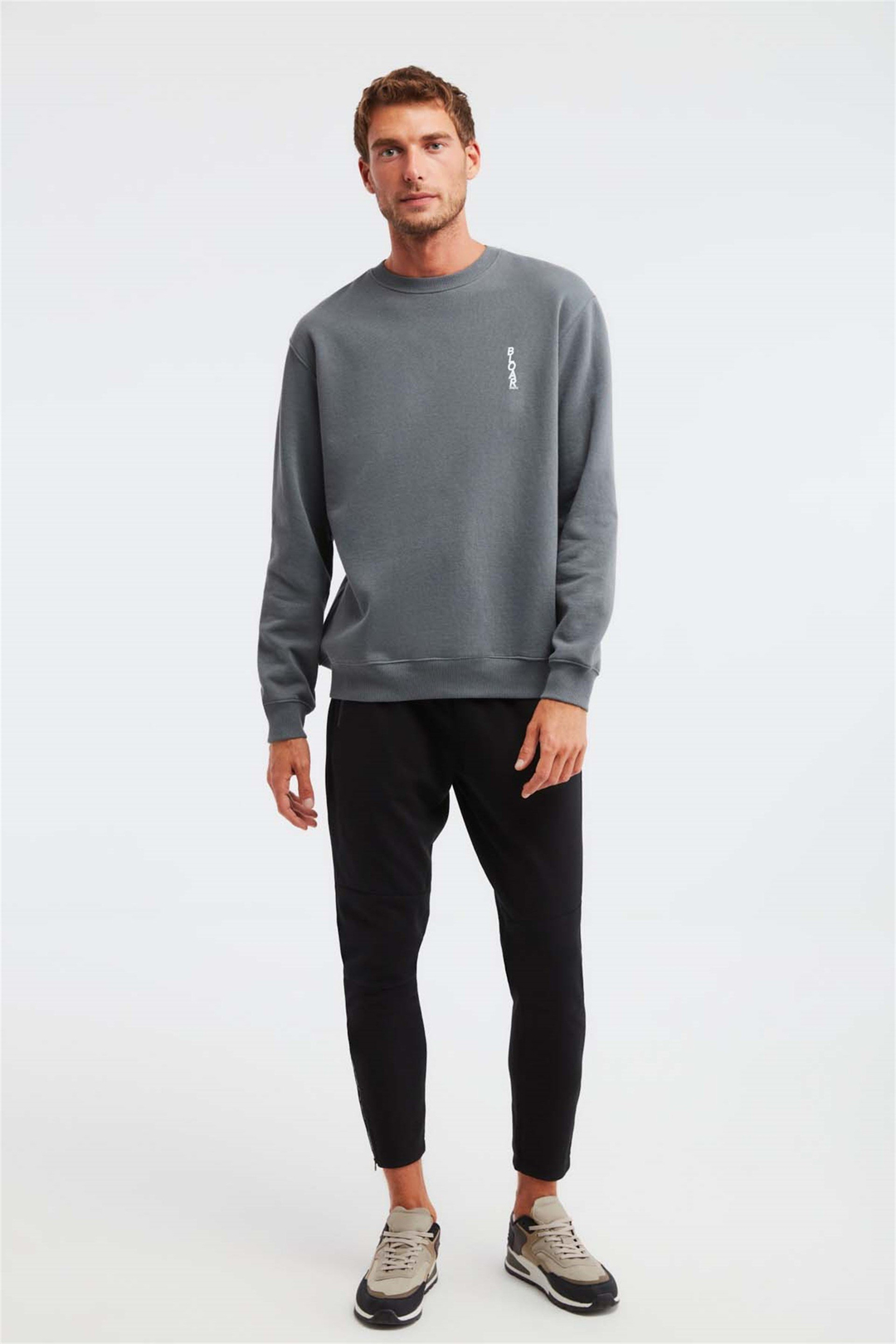 FAM Örme Comfort Fit Açık Gri  Sweatshirt