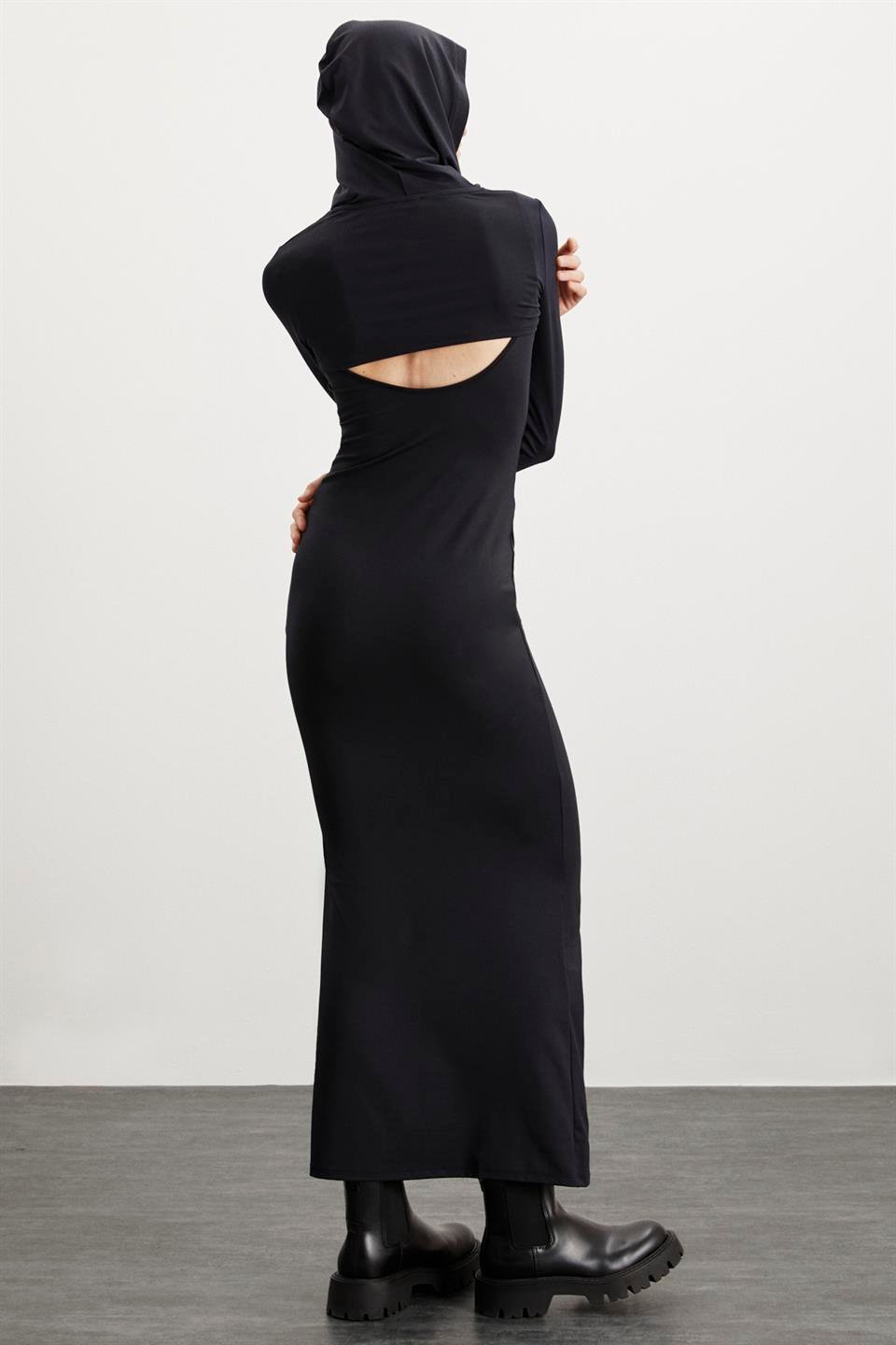 FELISA Crop Slim Siyah Tekli Body
