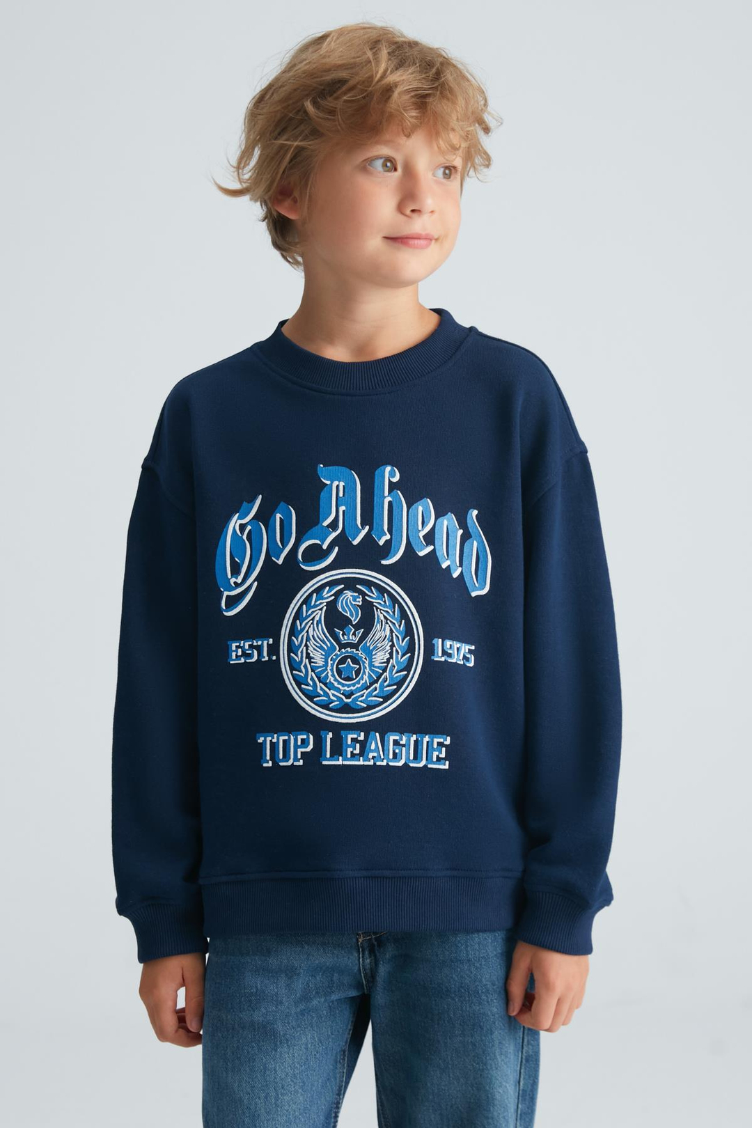 FERNEY Erkek Çocuk Pamuk-Polyester Navy Sweatshirt