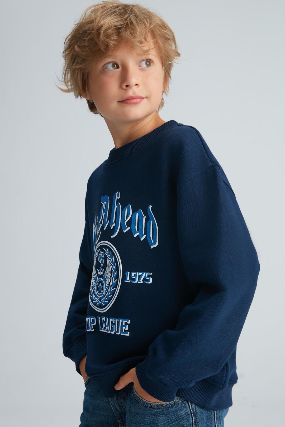 FERNEY Erkek Çocuk Pamuk-Polyester Navy Sweatshirt