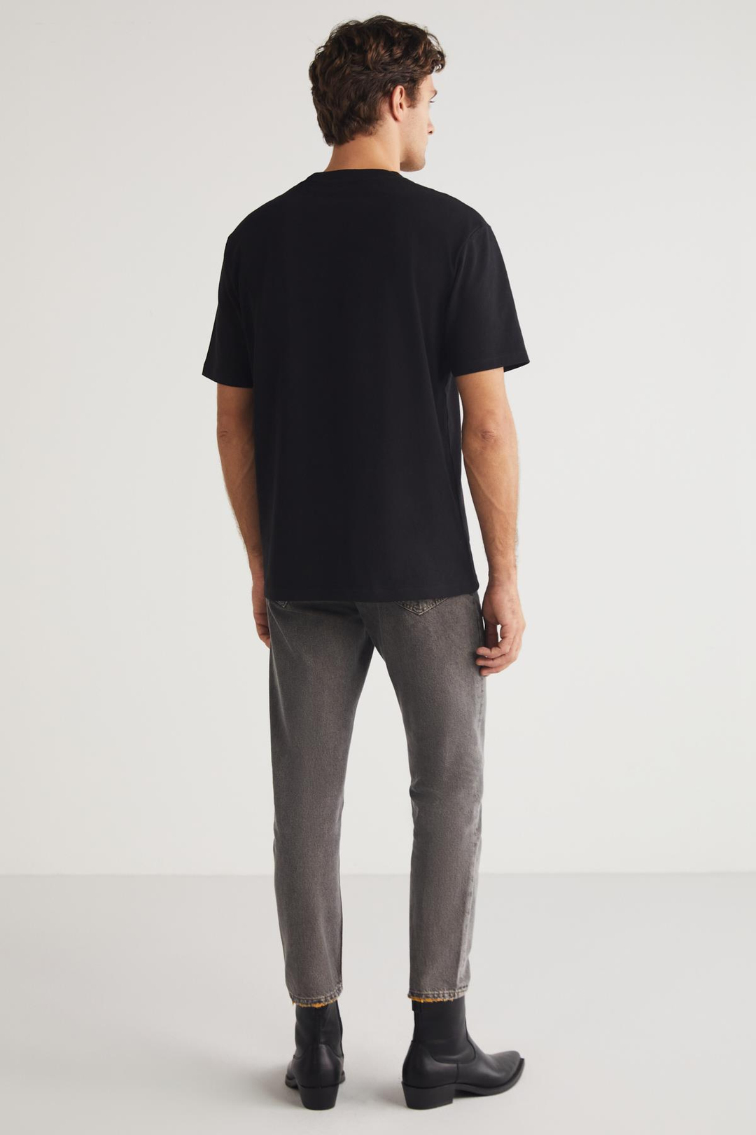 FERRAN Basic Regular Siyah Tekli T-Shirt