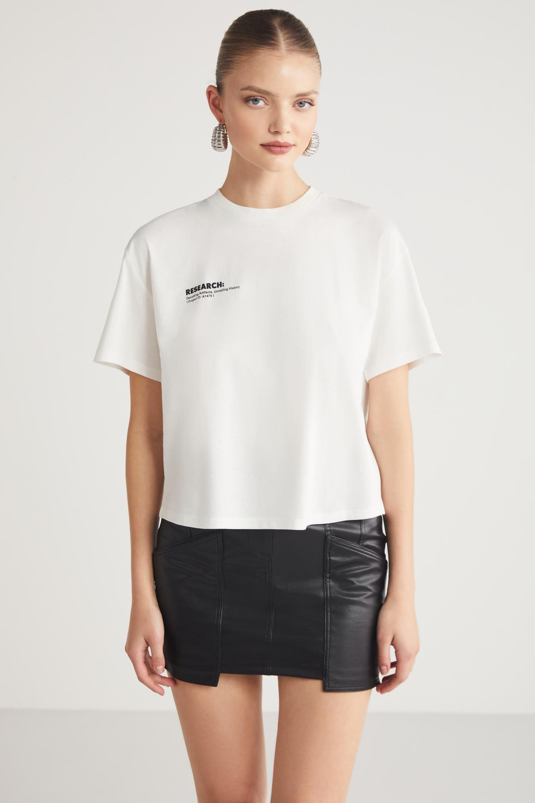 FINA  Regular Beyaz Tekli T-Shirt