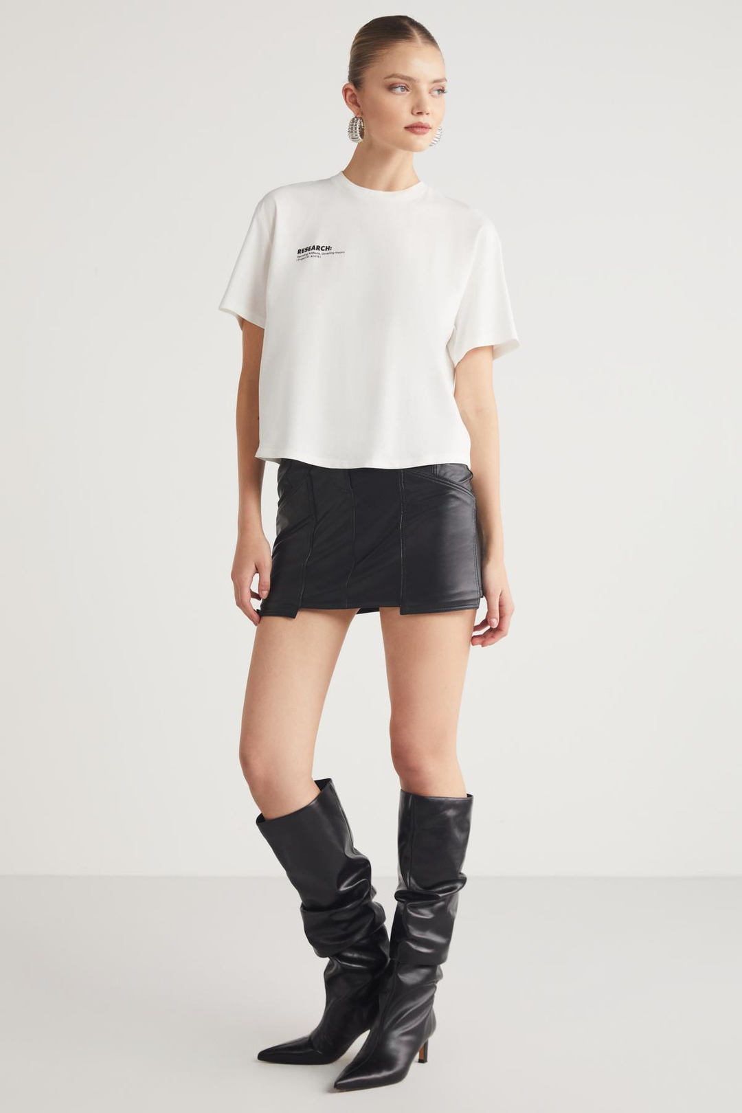 FINA  Regular Beyaz Tekli T-Shirt