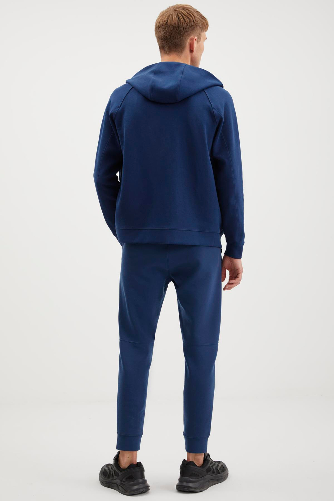 FINE  Relaxed Lacivert Tekli Sweatshirt