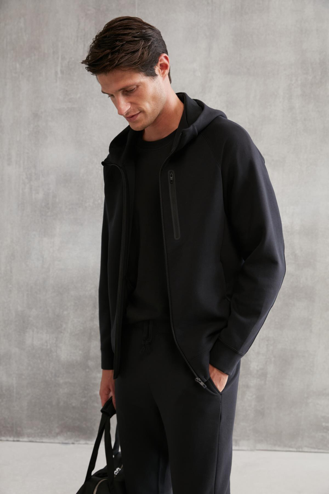FINE  Relaxed Siyah Tekli Sweatshirt