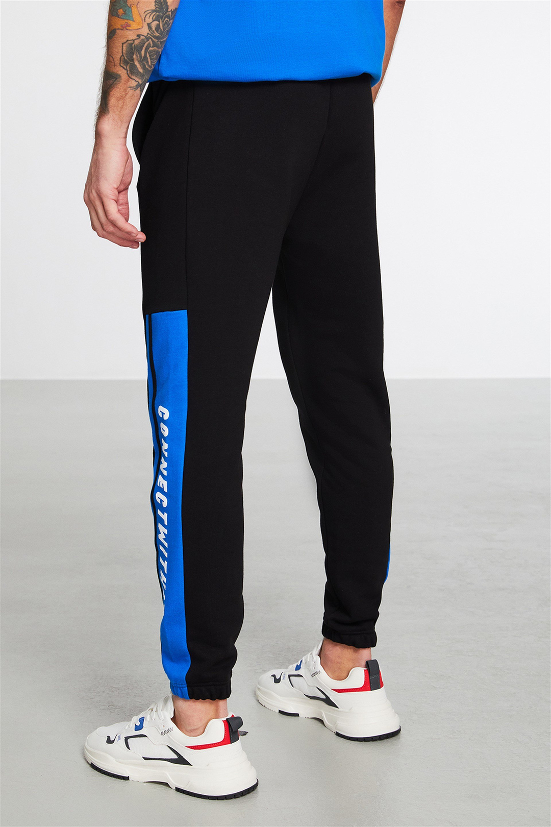 FINISH OFF Erkek Siyah Baskılı  Comfort Fit Eşofman Altı