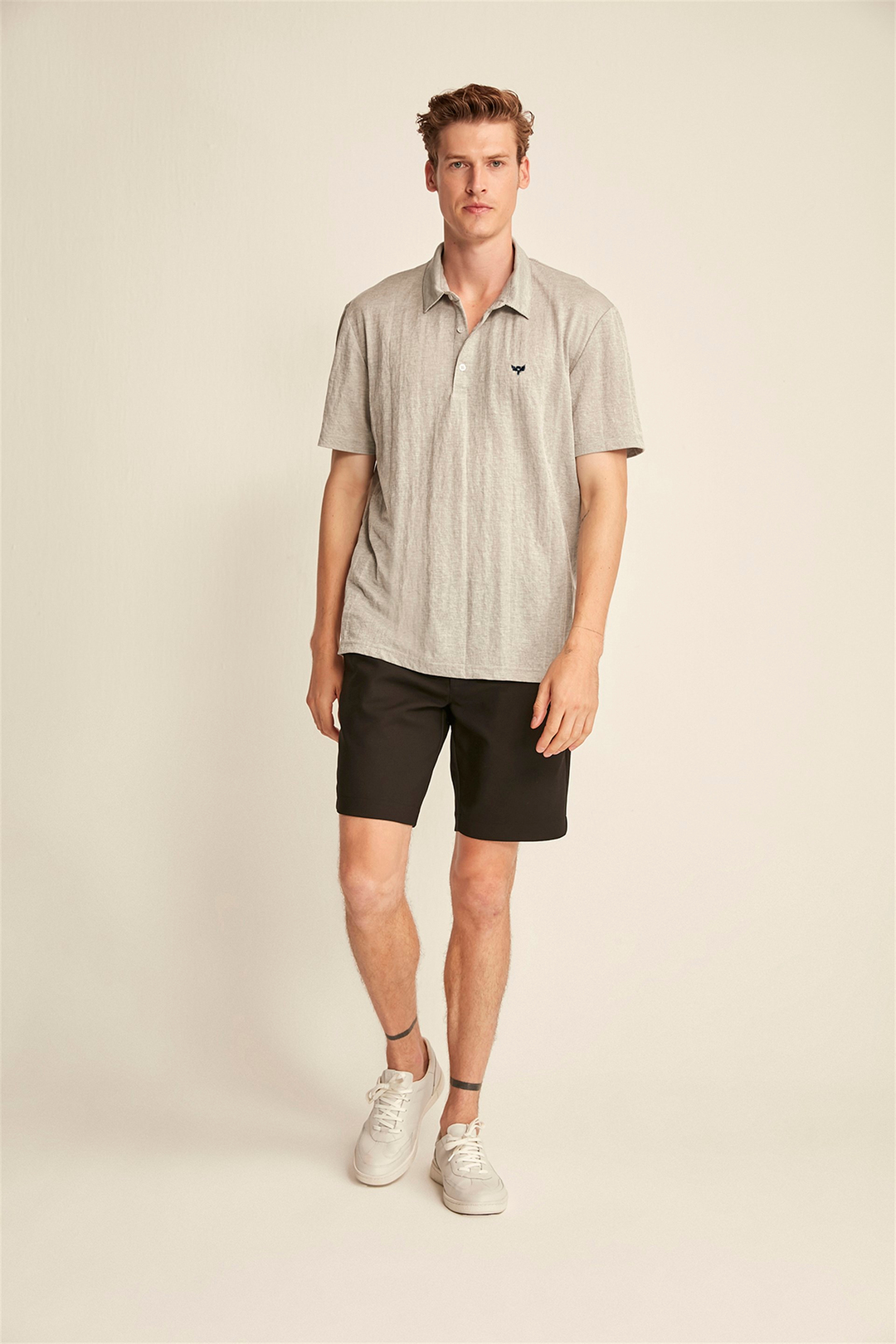 FINLEY Erkek Koyu Gri  Polo Yaka Oversize Polo Yaka T-shirt