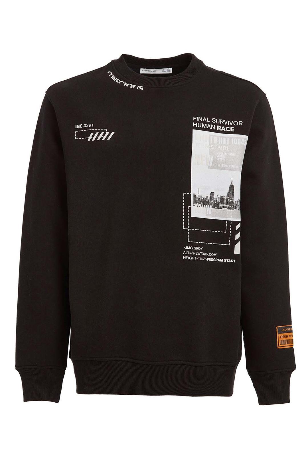 FOMO Örme Comfort Fit Siyah  Sweatshirt