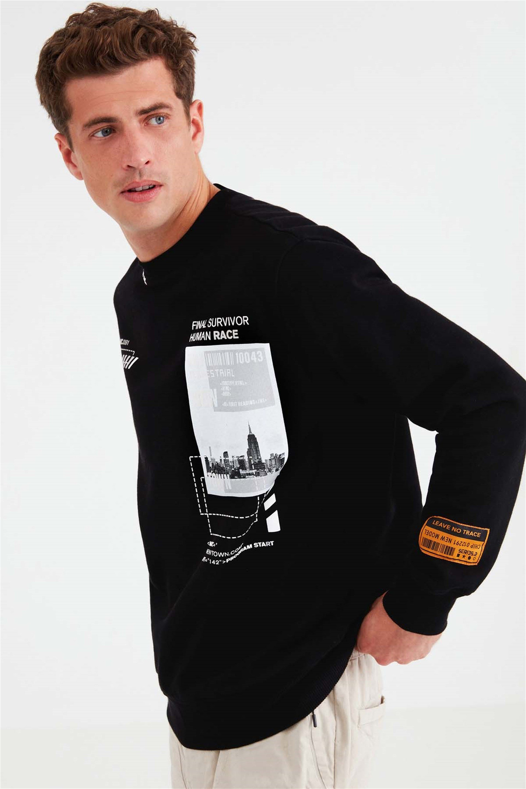 FOMO Örme Comfort Fit Siyah  Sweatshirt