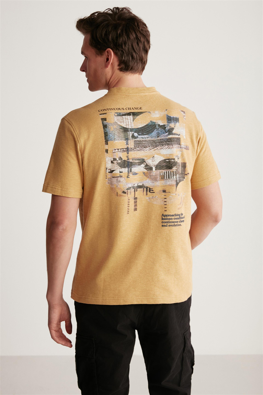 FRANKIE Örme Regular Bej Tekli T-Shirt