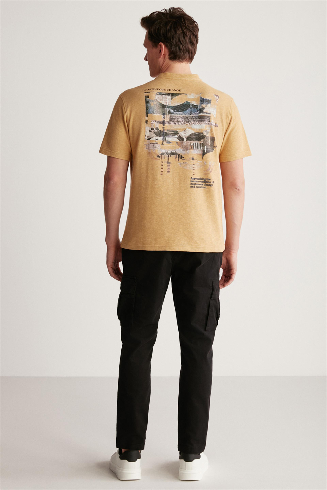 FRANKIE Örme Regular Bej Tekli T-Shirt