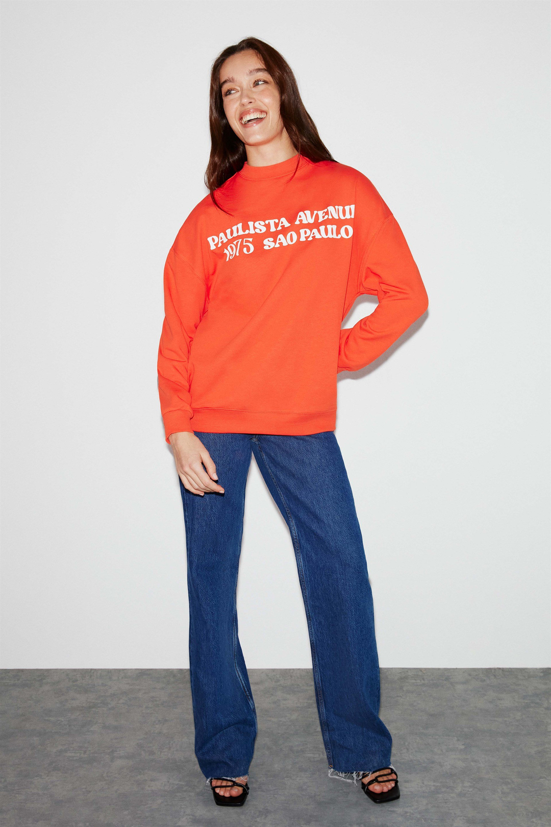 FREYA Örme Oversize Turuncu  Sweatshirt