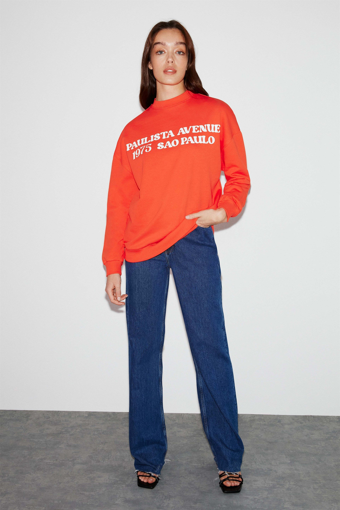 FREYA Örme Oversize Turuncu  Sweatshirt