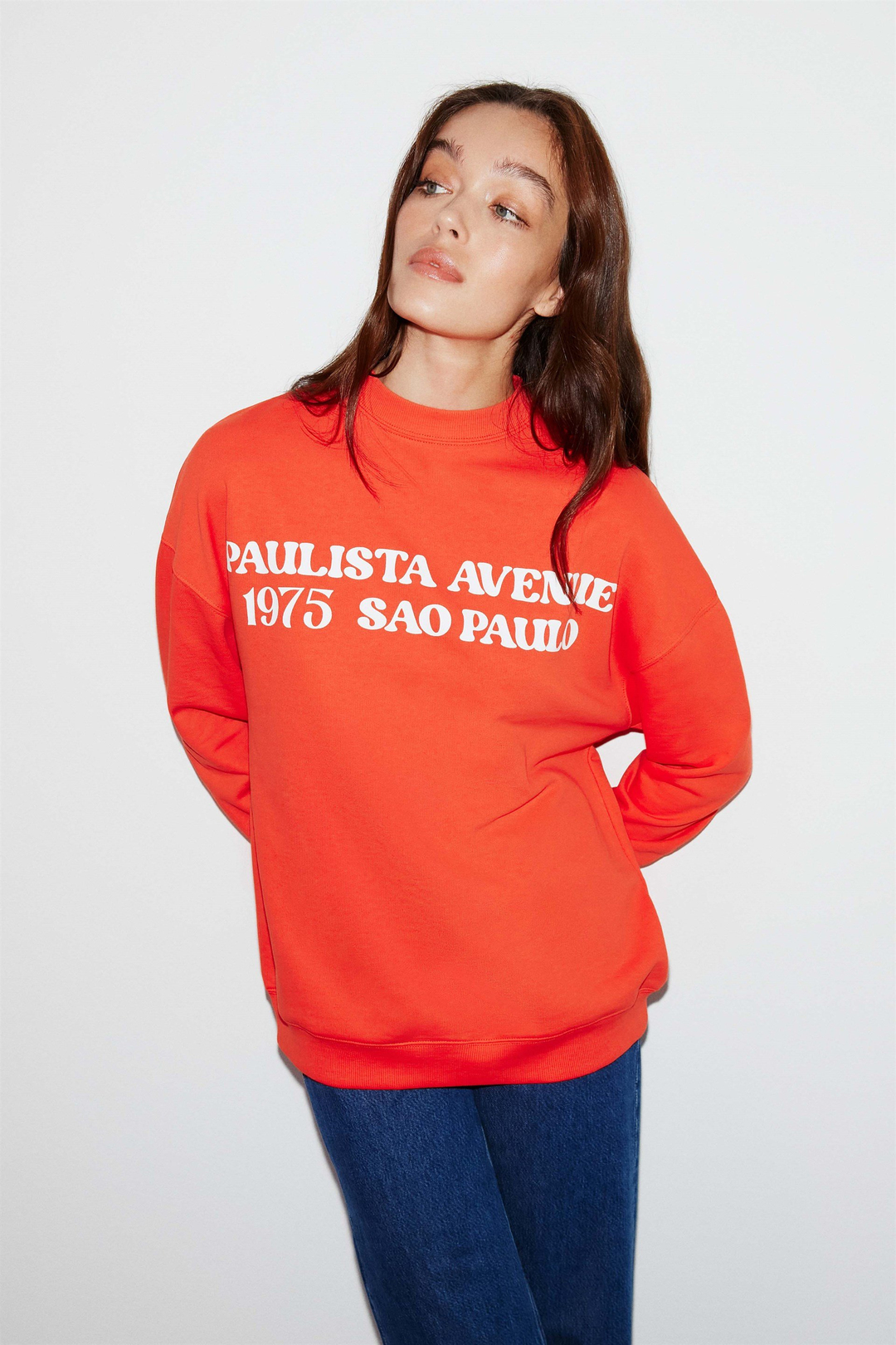 FREYA Örme Oversize Turuncu  Sweatshirt