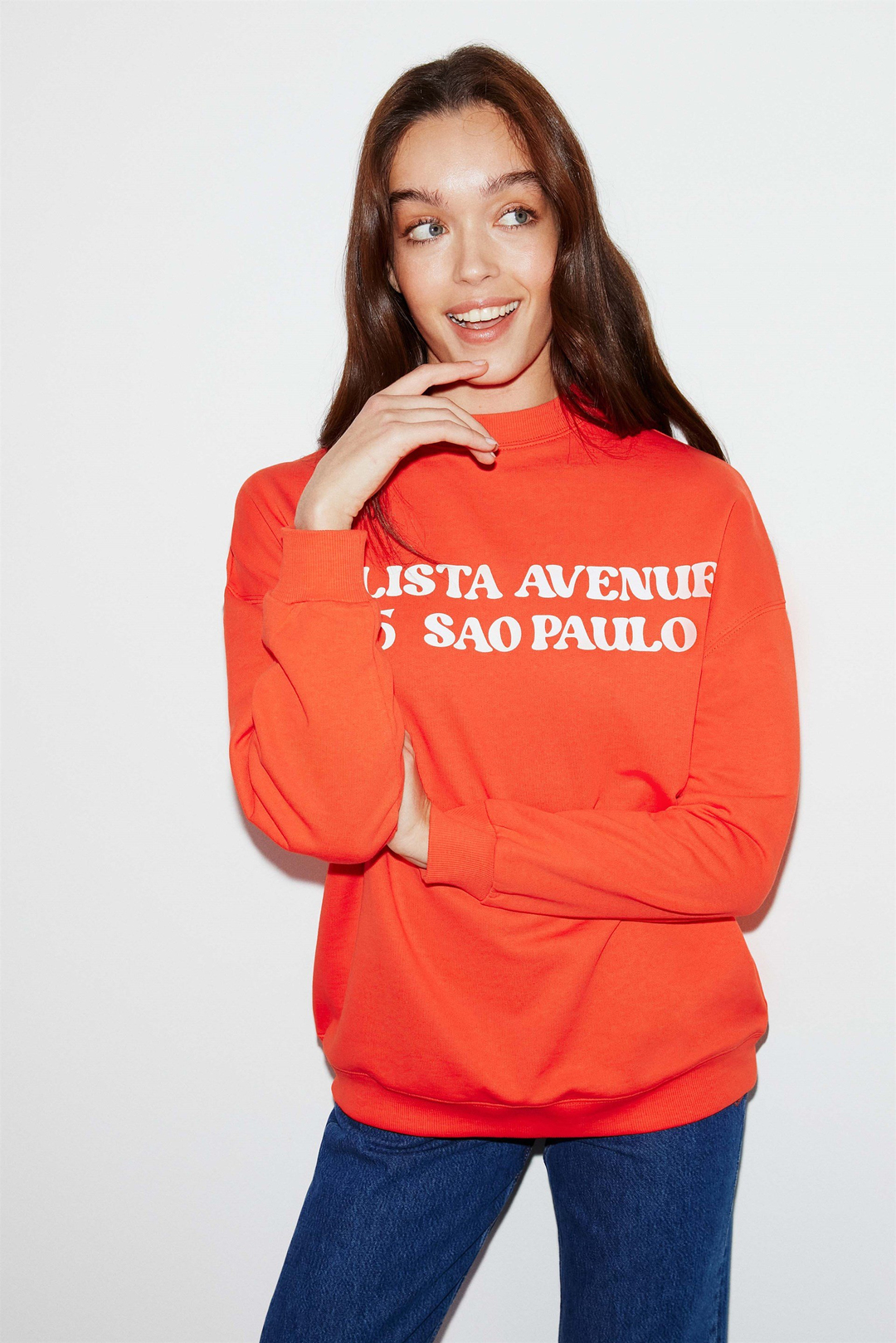 FREYA Örme Oversize Turuncu  Sweatshirt
