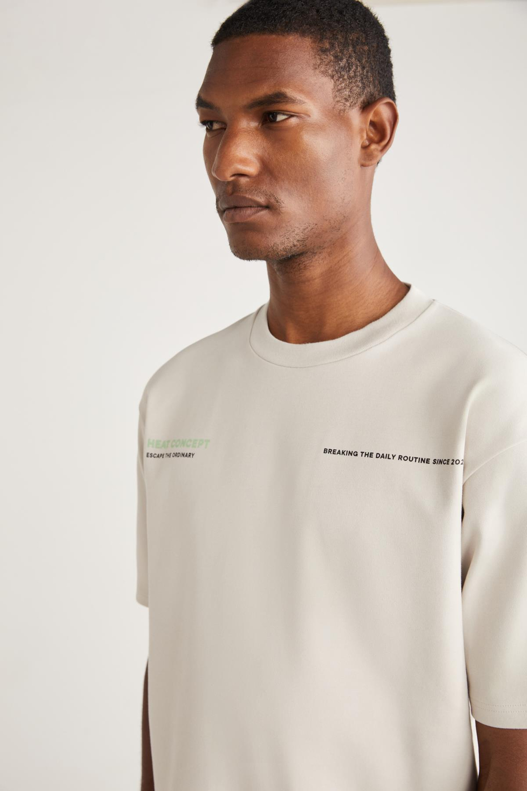 GRAHAM Basic Oversize Gri Tekli T-Shirt