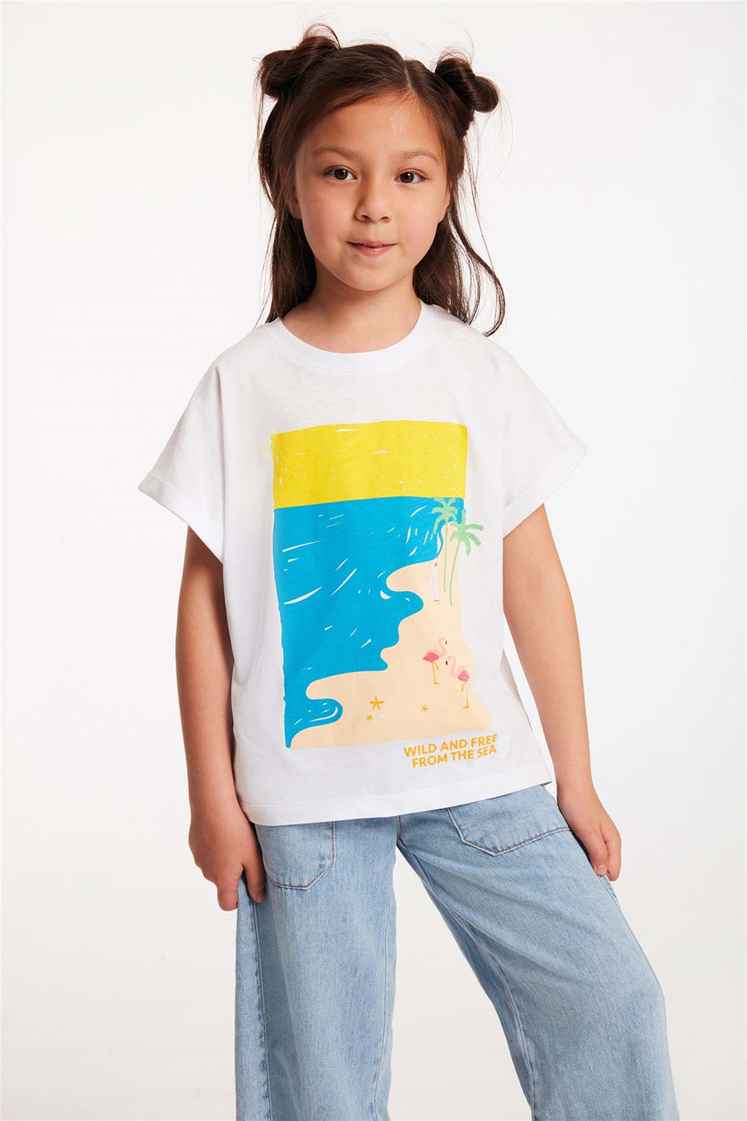 GRAVEL Örme Regular Fit Beyaz  T-Shirt