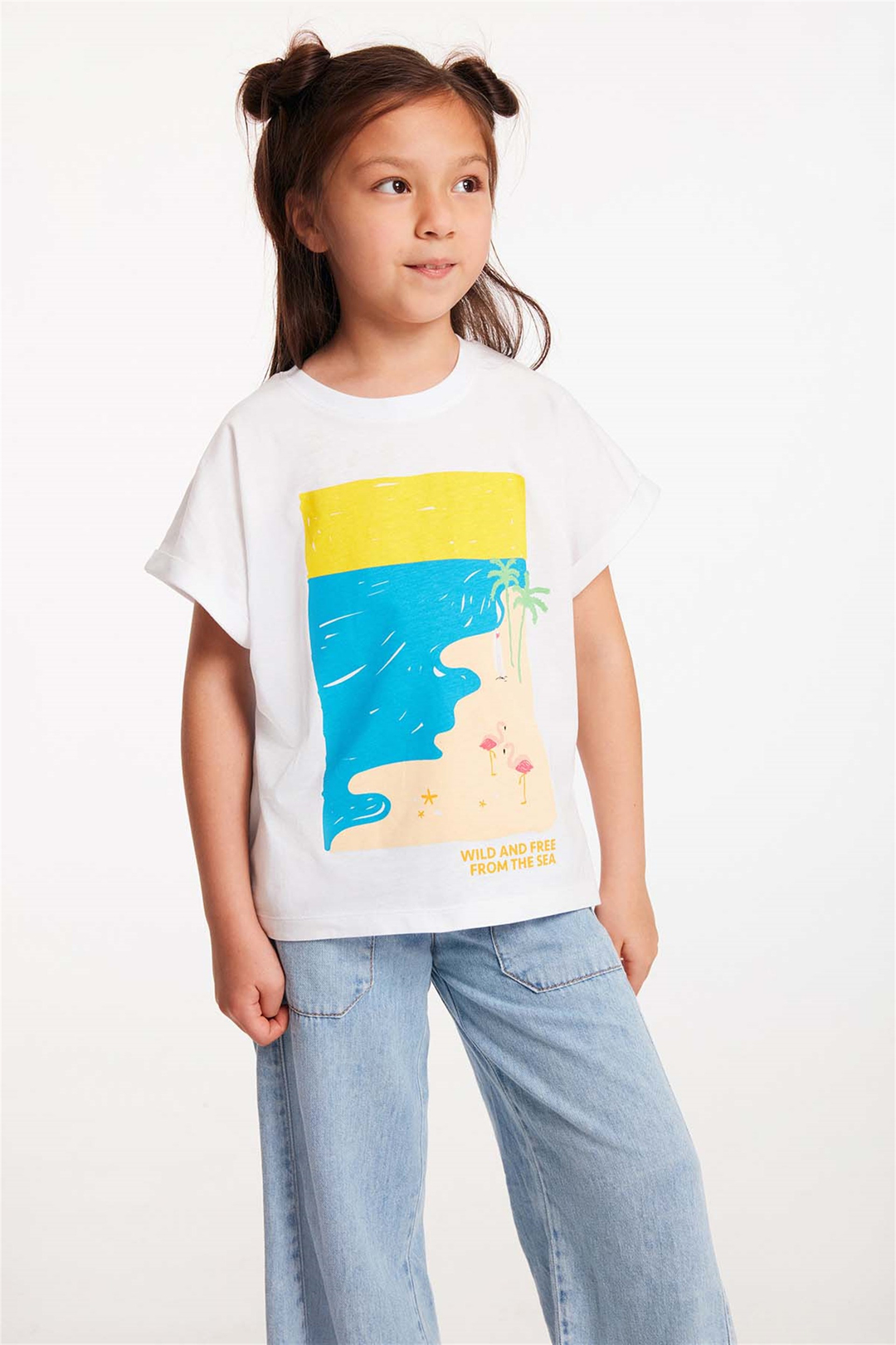 GRAVEL Örme Regular Fit Beyaz  T-Shirt