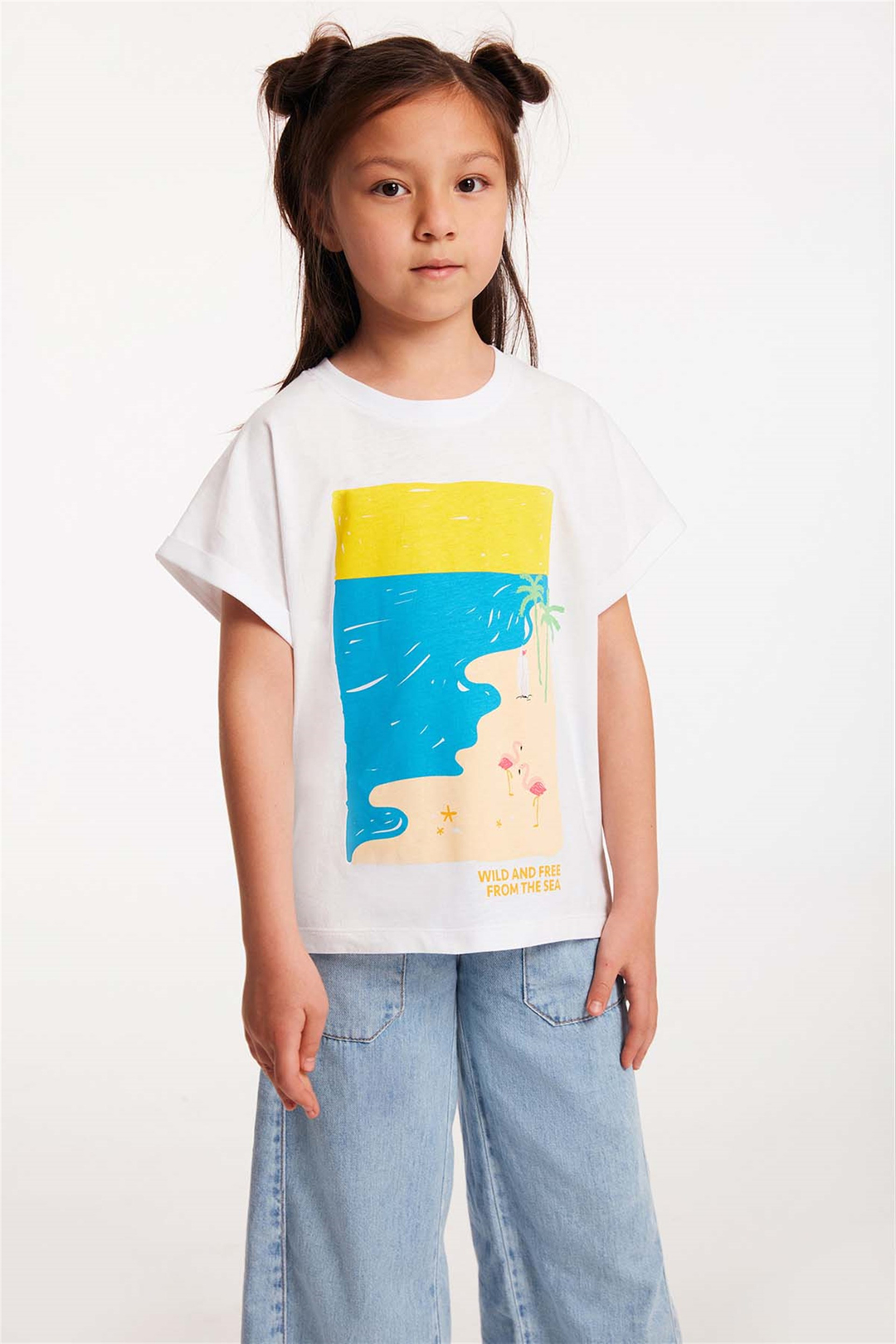 GRAVEL Örme Regular Fit Beyaz  T-Shirt