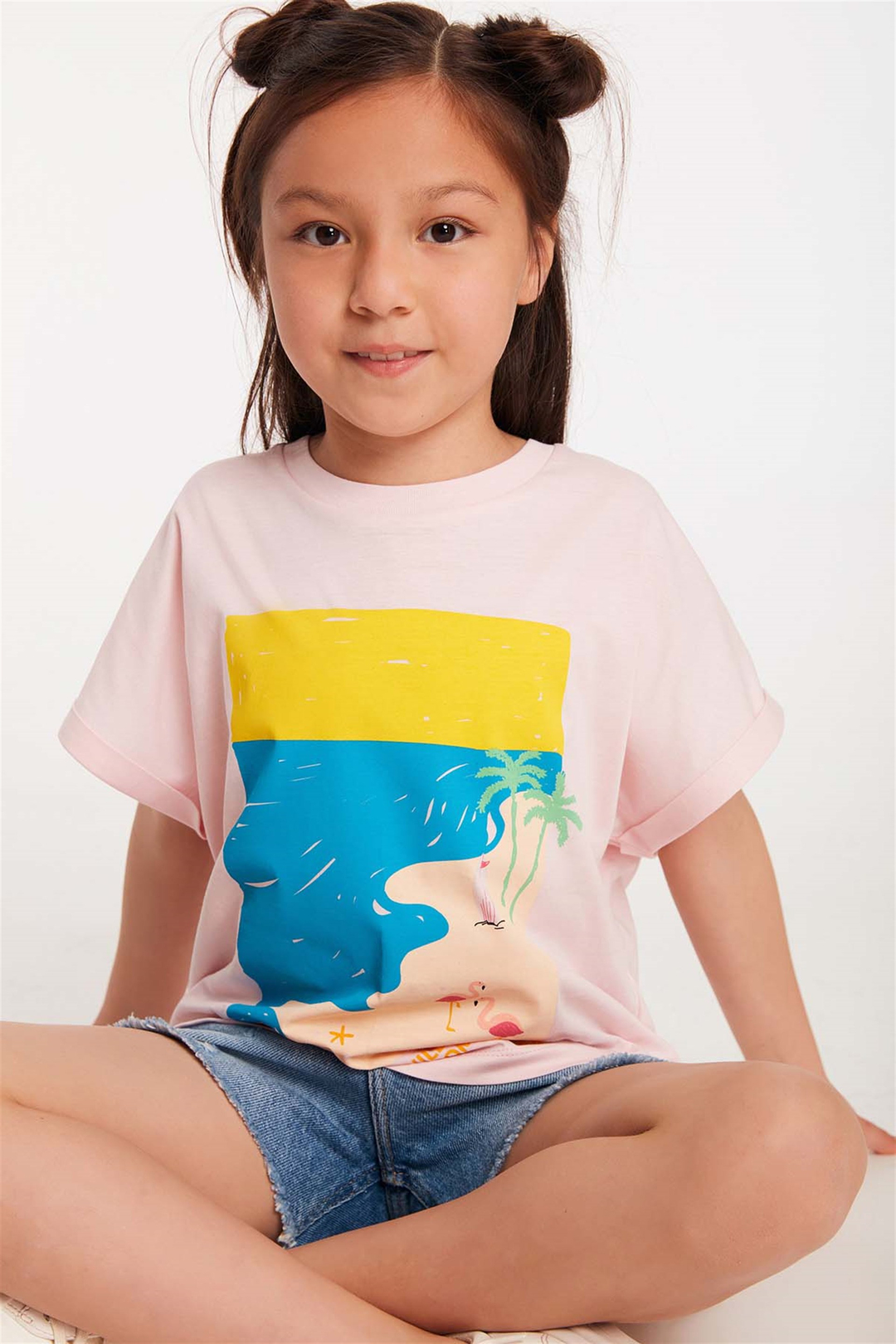 GRAVEL Örme Regular Fit Pembe  T-Shirt