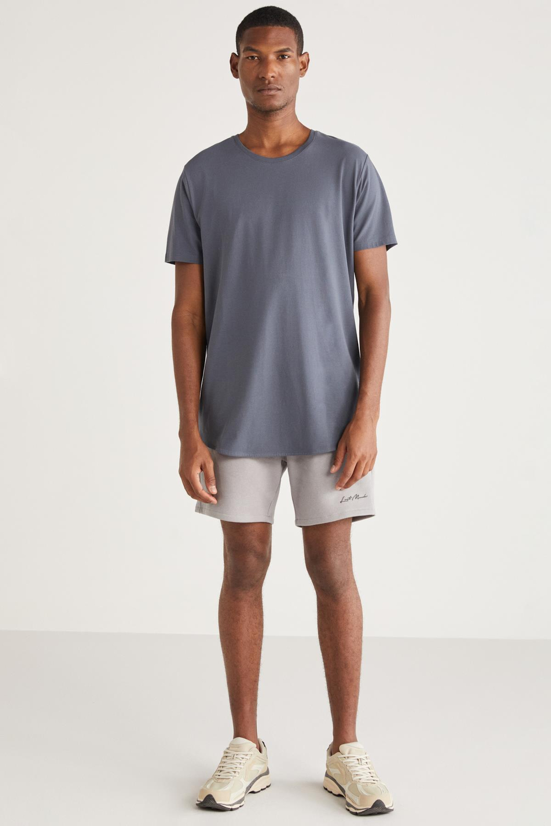 GREG Basic Relaxed Koyu Gri Tekli T-Shirt
