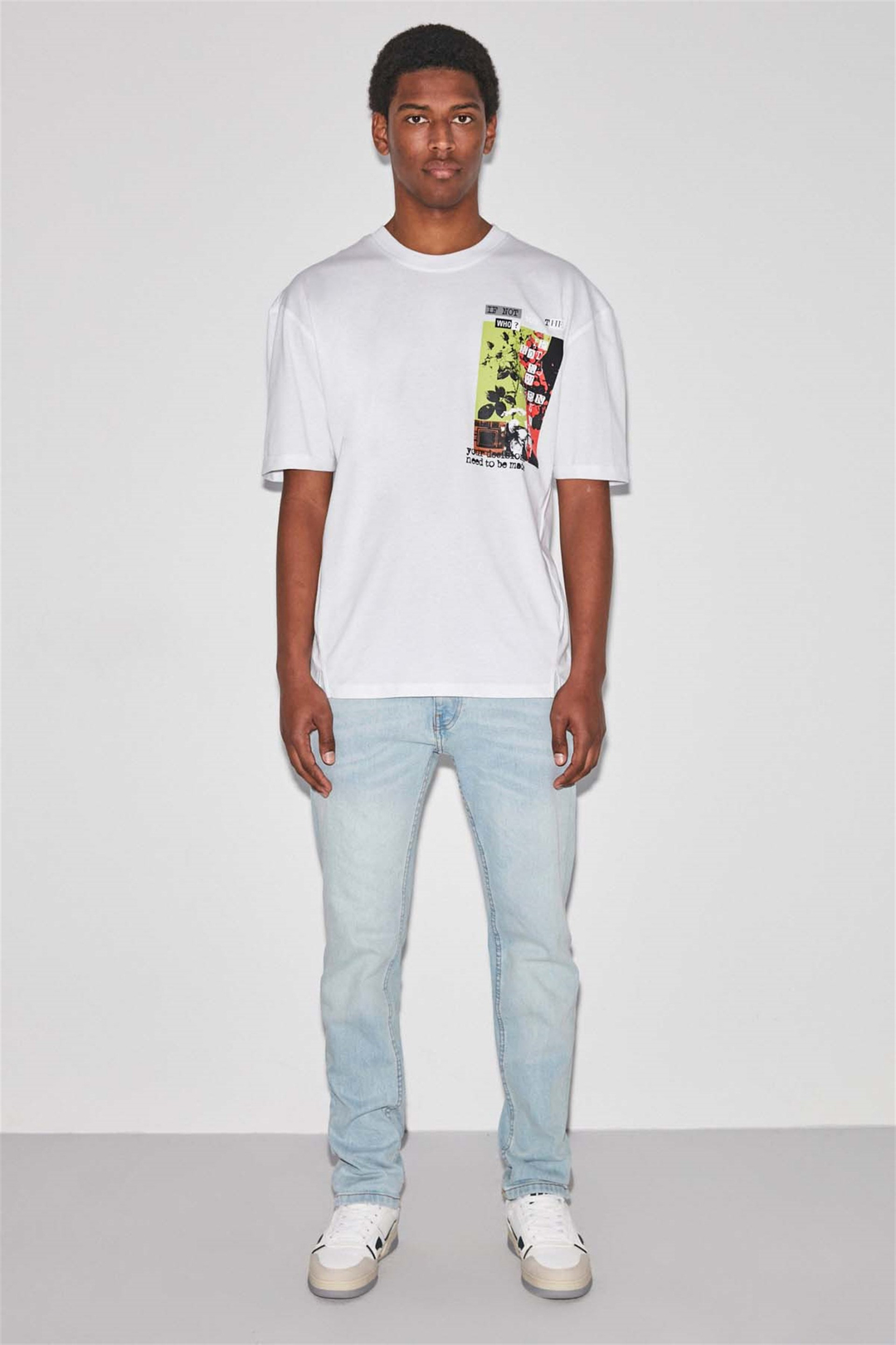 HARLEM Örme Comfort Fit Beyaz  T-Shirt