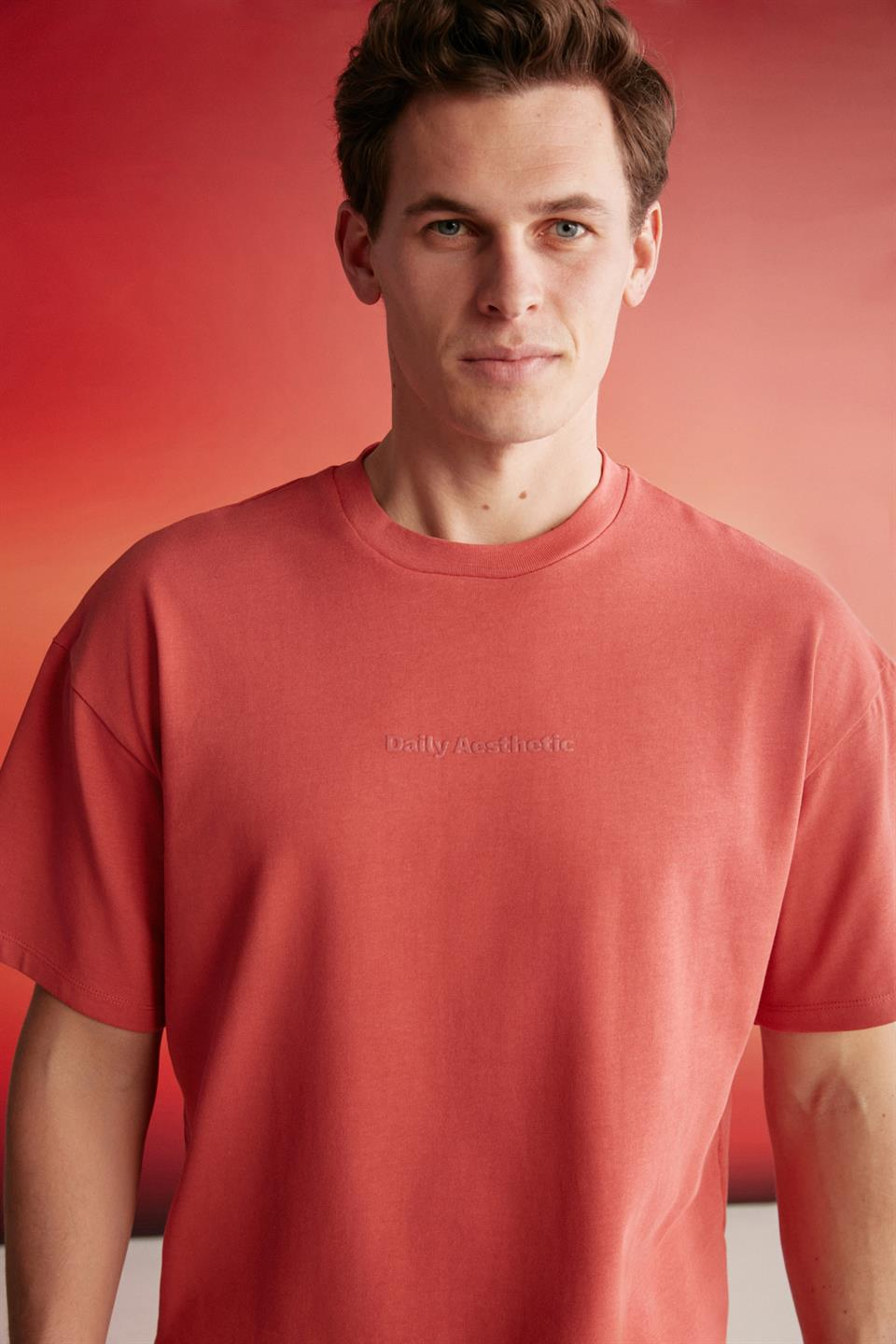 HARVEY Örme Oversize Nar Çiçeği  T-Shirt