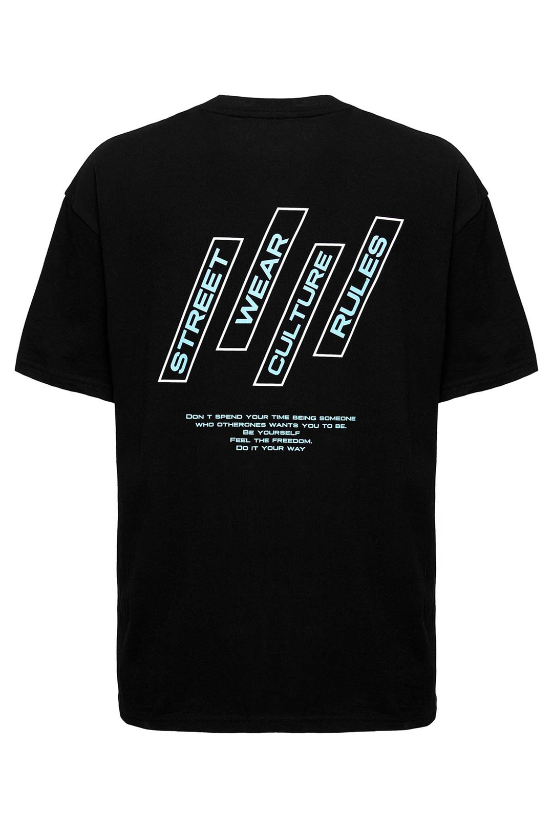 HASHTAG Örme Oversize Siyah  T-Shirt